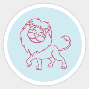 Cute lion, colorful tiger Sticker